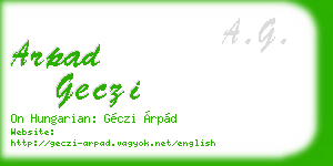 arpad geczi business card