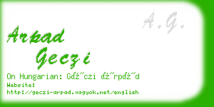 arpad geczi business card